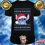 Official Cute Stitch Wear Hat Santa Clause Xmas Shirt