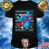 Official Stitch Wear Pajama Watching Santa Xmas Shirt