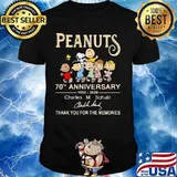 Peanuts 70th Anniversary 1950 2020 Charles Schulz Thank You For The Memories Signuature Shirt