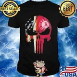Skull American Flag Logo Alabama Crimson Football Team Shirt