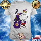 Snoopy And Woodstock Football Los Angeles Laker Santa Claus Xmas Shirt