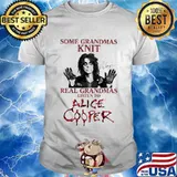 Some Grandmas Knit Real Grandmas Listen To Alice Cooper Crewneck Xmas Shirt