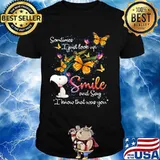 Some Time I Just Look Up Smile And Say I Know That Was You Snoopy Butterflies Shirt