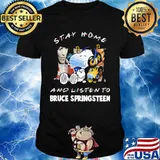 Stay Home And Listen Bruce Springsteen Snoopy Wear Mask Covid 19 Shirt