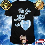 This Girl Love Her North Carolina Tar Heels Football Heart Shirt