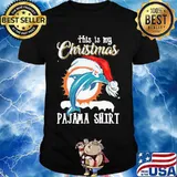 This Is My Christmas Pajama Dolphins Miami Hat Santa Shirt