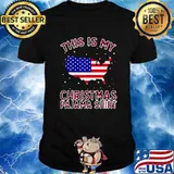 This Is My Patriotic Christmas Pajamas American Flag Shirt