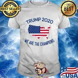 Trump 2020 We Are The Champions Elected President American Flag Maps Shirt