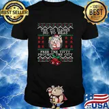 Yes To Masks No To Bras Free The Titty Protect The City Santa Xmas Shirt