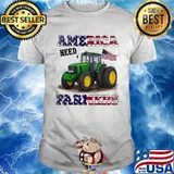 America Need Farmers Truck American Flag Shirt