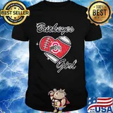Buckeyes Girl Love Ohio State Football Heart Shirt