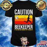 Caution Beekeeper If You See Me Running Try To Keep Up Vintage Shirt