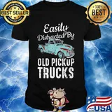 Easily Distracted By Old Pickup Trucks Watercolor Graphic Shirt