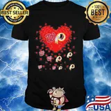 Heart Red Washington And Redskins Team Football Shirt