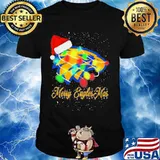 Merry Eagles Mar Hat Santa Claus Lights Christmas Shirt