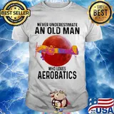 Never Underestimate An Old Man Who Loves Aerobatics Moon Blood Shirt