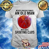 Never Underestimate An Old Man Who Loves Sporting Clays Moon Blood Shirt