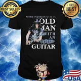Never Underestimate An Old Man With An Electric Guitar Shirt