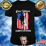 Once Veteran Always Veteran American Flag Shirt