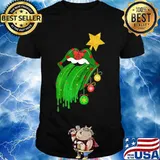 Rock And Roll Rolling Stone Lips Grinch Merry Xmas Shirt