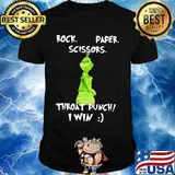 Rock Paper Scissors Throat Punch I Win Grinch Shirt