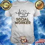 Social Worker Leopaid Essential Heart Beat Shirt