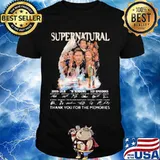 Supernatural 15 Seasons 2005 2021 16 Years Of Thank You For The Memories Signature Shirt