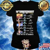 75th Anniversary 1946 2021 Warriors Thank You For The Memories Signature Shirt Ladies tee