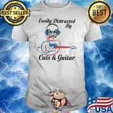 Easily Distracted By Cats And Guitar Shirt