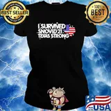 I survived Snovid 2021 Texas Strong America flag Ladies tee