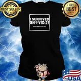 I Survived Snovid 21 Wyoming Strong Snow Covid 19 Shirt Ladies tee