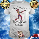 Just A Girl Who Loves Cricket Colors Shirt
