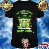 Just An Irish Woman Who Loves Baby Yoda Patrick’s Day Shirt