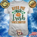 Kiss Me I’m Irish Vaccinated Lip Patrick’s Day Shirt