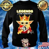 Legends Live Forerver Jackson Men Baby Yoda Queen Shirt Sweater