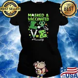 Masked And Vaccinated Love Irish Shirt Ladies tee