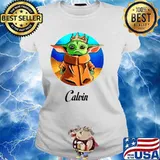 Personalized baby yoda calvin Ladies tee