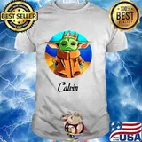 Personalized baby yoda calvin shirt