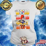 Pittsburgh Steelers The Good Cleveland Browns The Bad Baltimore Ravens The Ugly And Cincinnati Bengals The Stupid Ladies tee