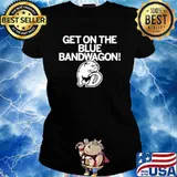 Pug Dog Get On The Blue Bandwagon Ladies tee