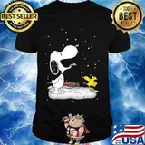 Snoopy With Woodstock Playing In The Snow Shirt