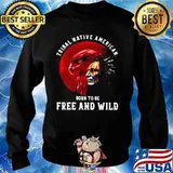 Tribal Native American Born To Be Free And Wild Sunset Sweater