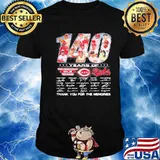 140 years of cincinnati reds the greatest mlb teams thank you for the memories signatures shirt