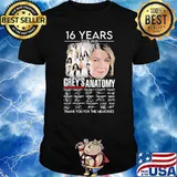 16 Years 2005 2021 Grey’s Anatomy Thank You For The Memories Signature Shirt