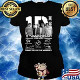 1D one Direction 11th anniversary 2010 2021 signatures thank you for the memories Ladies tee