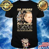 20 Years 2001 2021 Fast & Furious Thank You For The Memories Signature Shirt