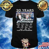 20 Years Of Fast And Furious 2001 2021 9 Films Thank You For The Memories Signatures shirt