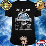 28 Years 1993 2021 Jurassic World Signatures Thank You For The Memories Shirt