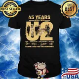45 years 1976 2021 U2 Bono Adam Clayton thank you signatures shirt