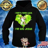 I Don’t Need Luck I’ve Got Jesus Snoopy Heart Patricks Day Hoodie